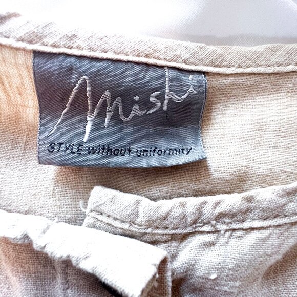 Mishi Wearable Linen Blend Natural Button Jacket boxy Lagenlook Large - Picture 5 of 9